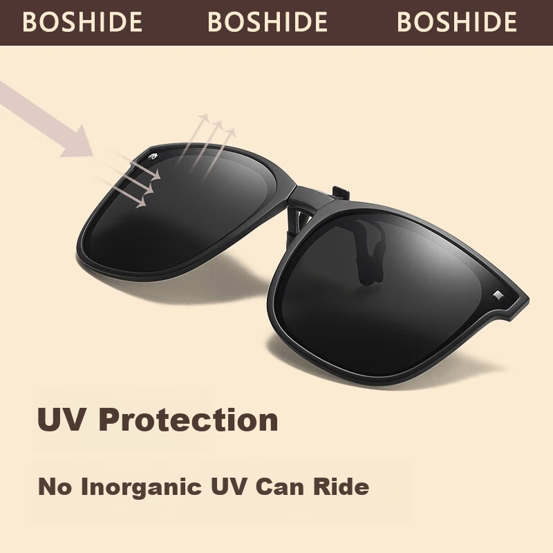 Boshide Sunglasses Clip-on Foldable Sunglasses Clip-on Myopia Clip-on with Flip-...