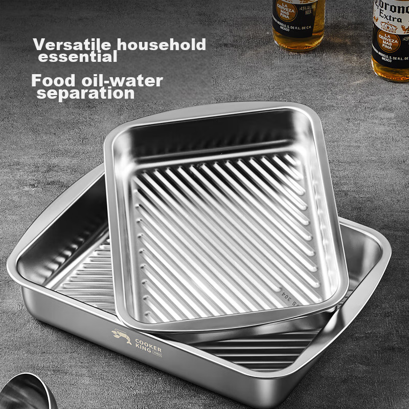 Chuidahuang 304 Stainless Steel Lobster Plate, Household Rectangular Serving Tra...