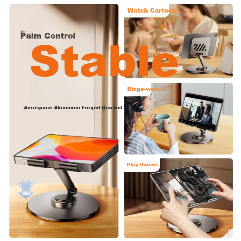 BIAZE Tablet Stand iPad Desktop Phone Stand 360° Multi-functional Rotating Foldi...
