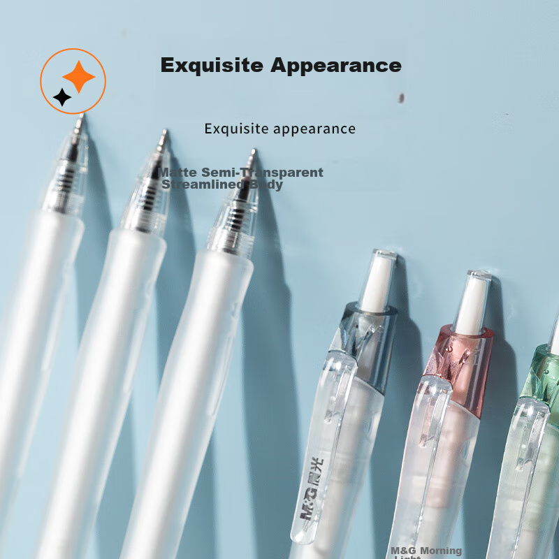 Chenguang (M&G) Stationery 0.5mm Black Retractable Gel Pen GP1008, Transparent S...