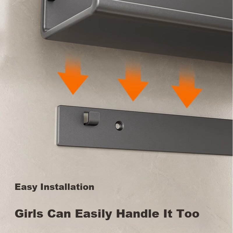 Huxiansen Kitchen Storage Rack, No Drilling Required, Wall-Mounted, Spice Contai...