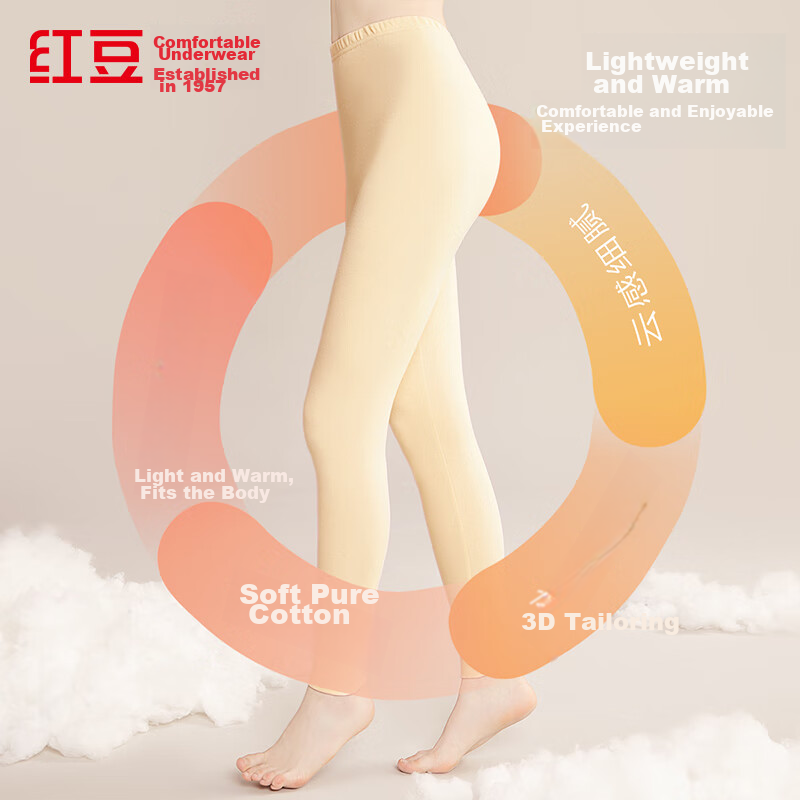 Hongdou Women's Pure Cotton Thermal Underwear, Comfortable Soft Elastic Breathab...