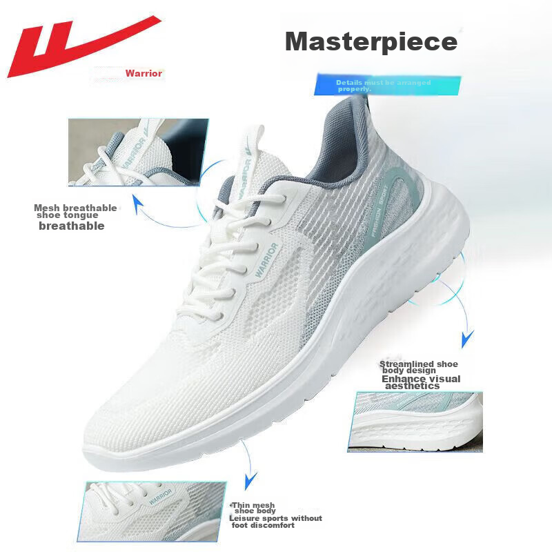 Warrior Running Shoes for Men, Lightweight Breathable Soft-Soled Mesh Shoes, Sho...