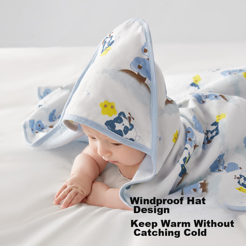 Babycare Newborn All-Cotton Swaddle Blanket, Soothing Temperature-Regulating Mat...