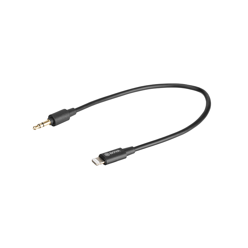 BOYA BY-K1 0.2m 3.5mm TRS Male to Lightning Male Microphone Adapter Cable