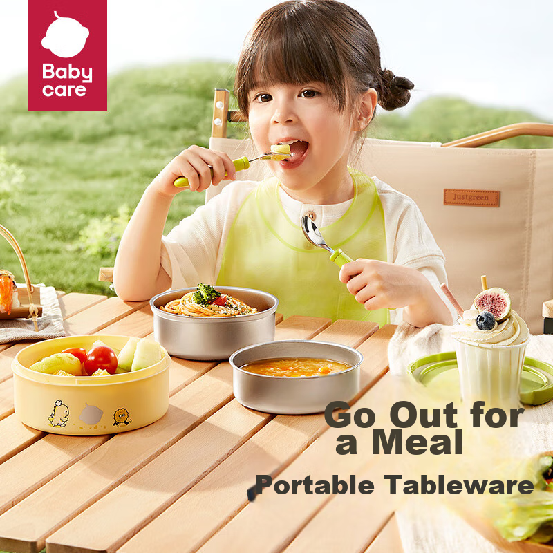 Babycare Portable Baby Food Bowl Set with Utensils, Travel Bowl, Fork, Spoon, Th...