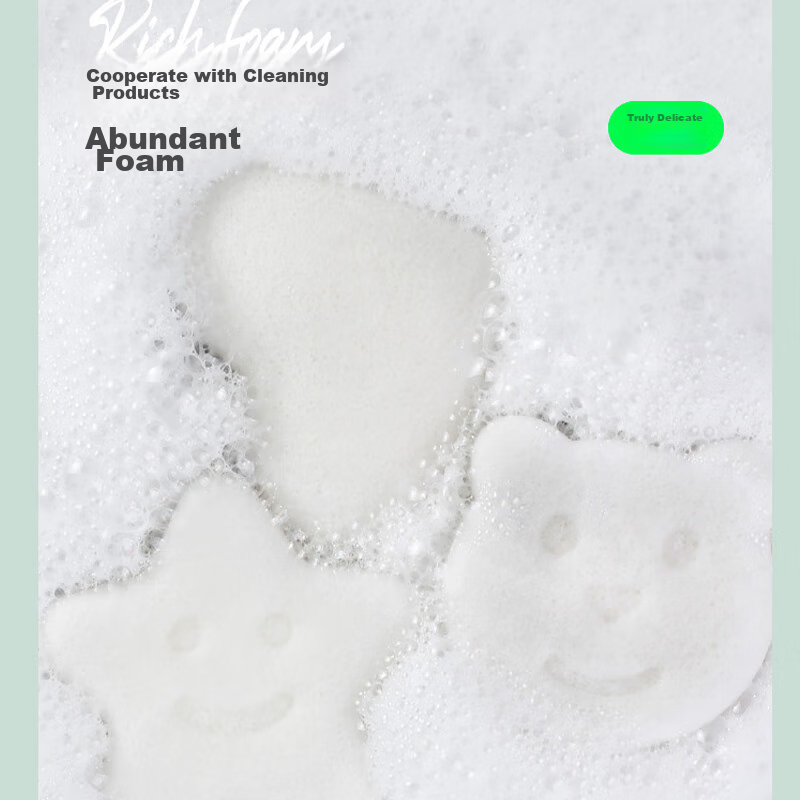 COOKSS Baby Bath Sponge, Konjac Puff Cotton, Newborn Face Washing Sponge, Childr...