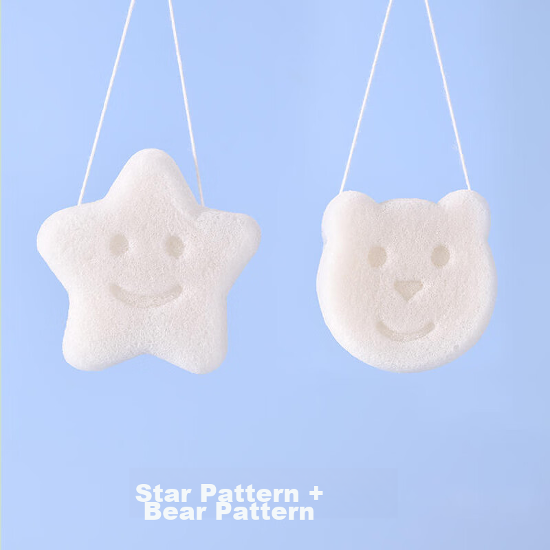 COOKSS Baby Bath Sponge, Konjac Puff Cotton, Newborn Face Washing Sponge, Childr...