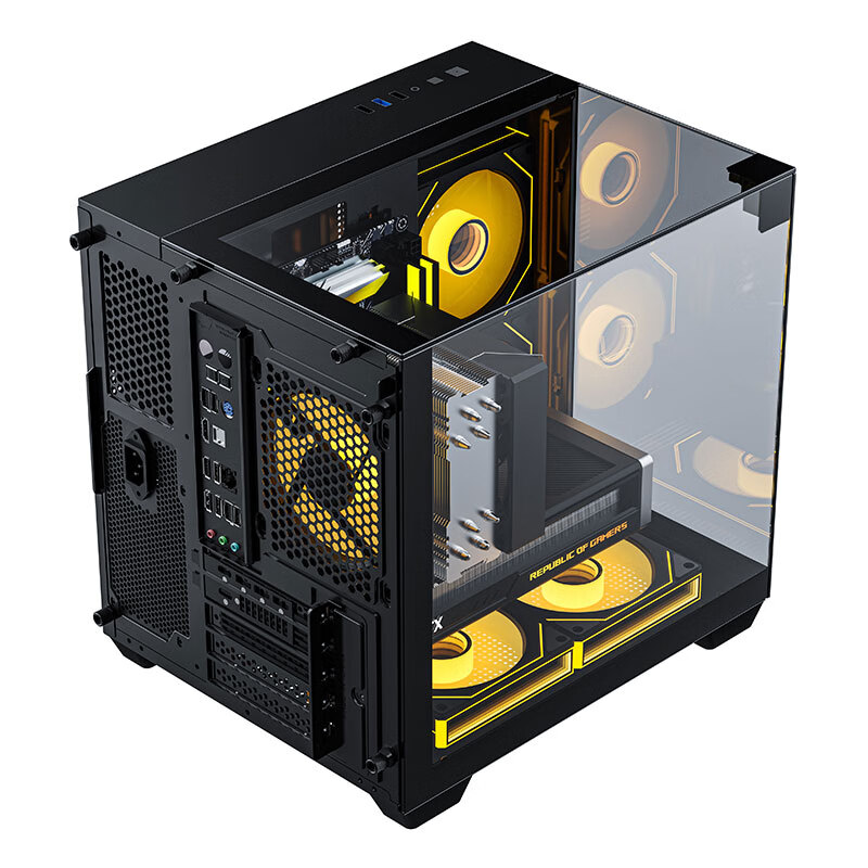 AOC Starry Sea CG389 Black Gaming Computer Case with Sea View House Design, Thre...