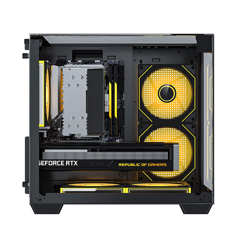 AOC Starry Sea CG389 Black Gaming Computer Case with Sea View House Design, Thre...