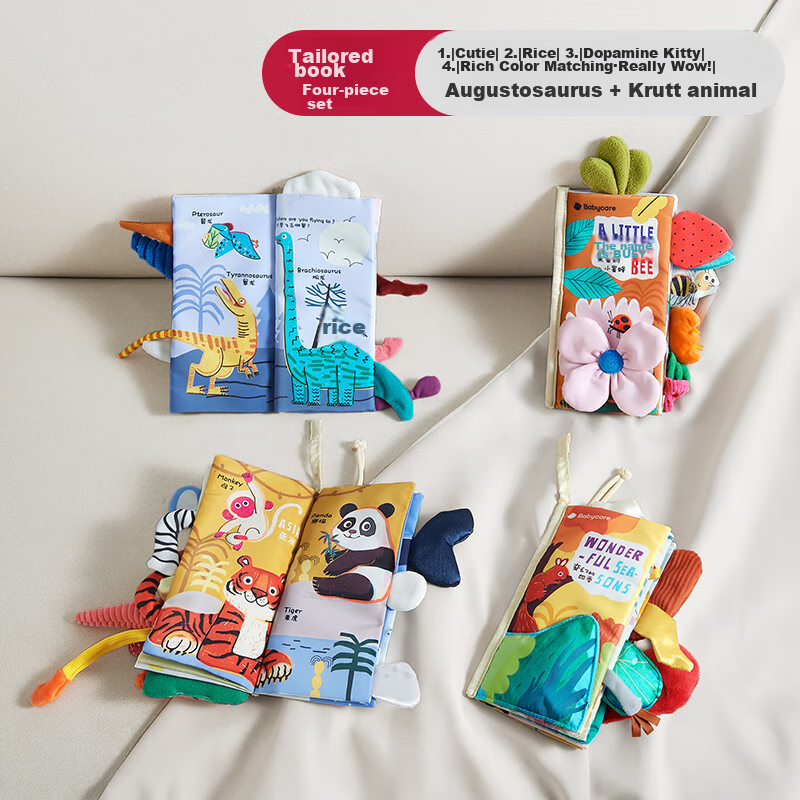 Babycare Baby Tail Cloth Book, Early Education Infant Toy, 0-6 Months, Chewable,...