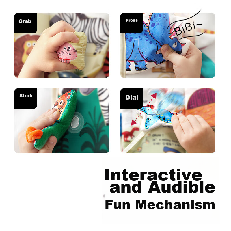 Babycare Baby Tail Cloth Book, Early Education Infant Toy, 0-6 Months, Chewable,...