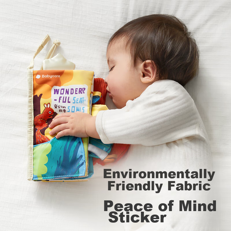 Babycare Baby Tail Cloth Book, Early Education Infant Toy, 0-6 Months, Chewable,...