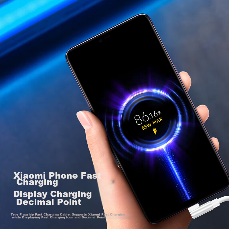 CangHua Type-C 6A Charging Cable 120W/67W Angled Fast Charging Cord for Xiaomi P...