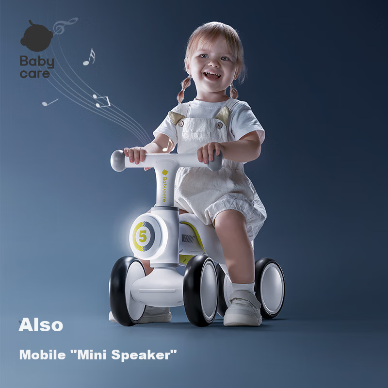 Babycare Kids Balance Bike Four-Wheel Glide Scooter Baby Walking Bike No Pedal 1...