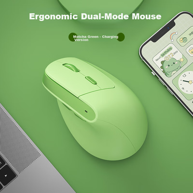 B.O.W Hangshi MD190L Ergonomic Mouse, Vertical Mouse, Rechargeable Wireless Blue...