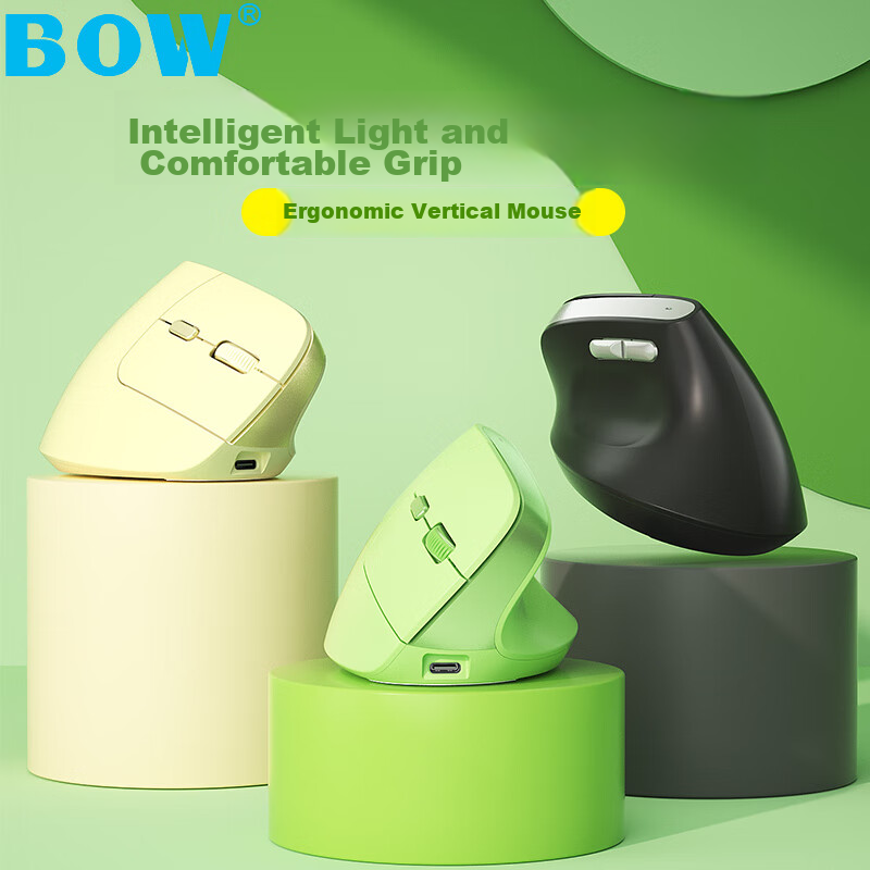 B.O.W Hangshi MD190L Ergonomic Mouse, Vertical Mouse, Rechargeable Wireless Blue...