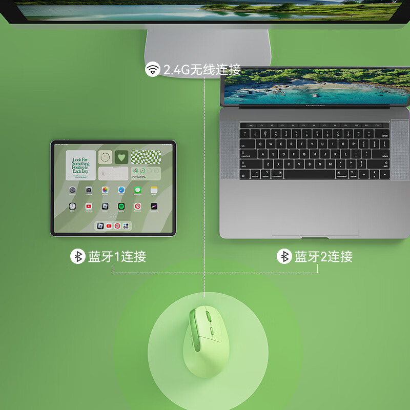 B.O.W Hangshi MD190L Ergonomic Mouse, Vertical Mouse, Rechargeable Wireless Blue...