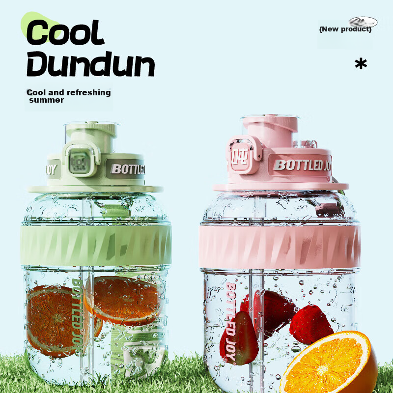 BOTTLED JOY, Tuntun Bucket Sports Water Bottle, Fitness Water Cup, Plastic Cup,...