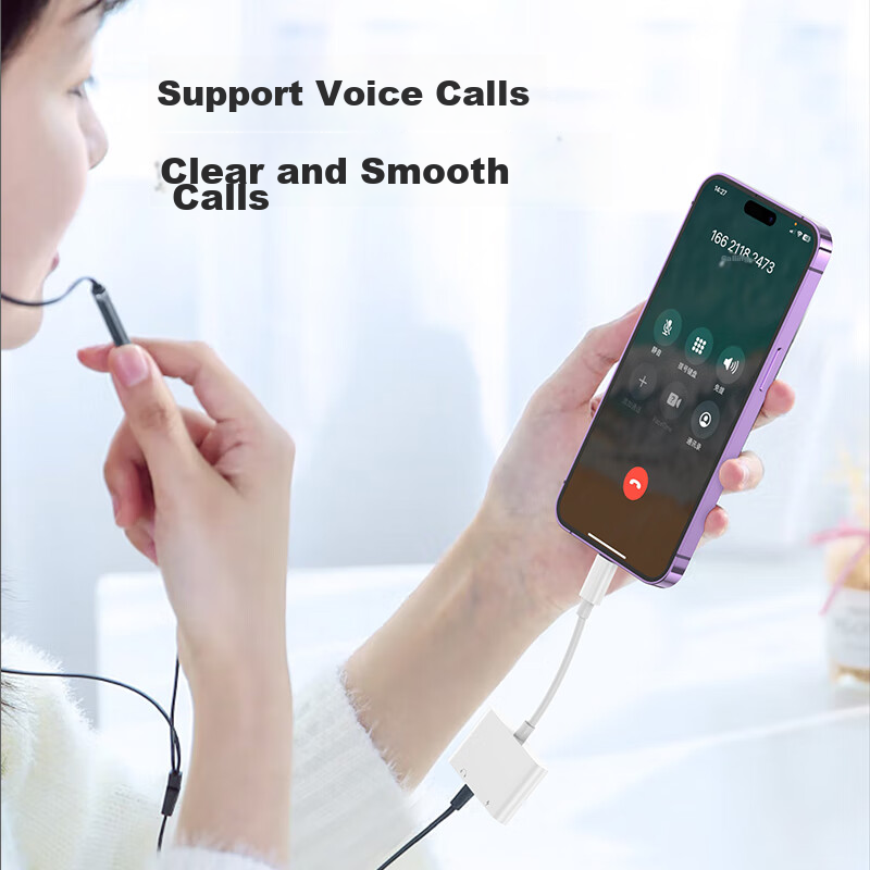 CangHua Apple Earphone Adapter Two-In Charging And Music Listening Compatible wi...