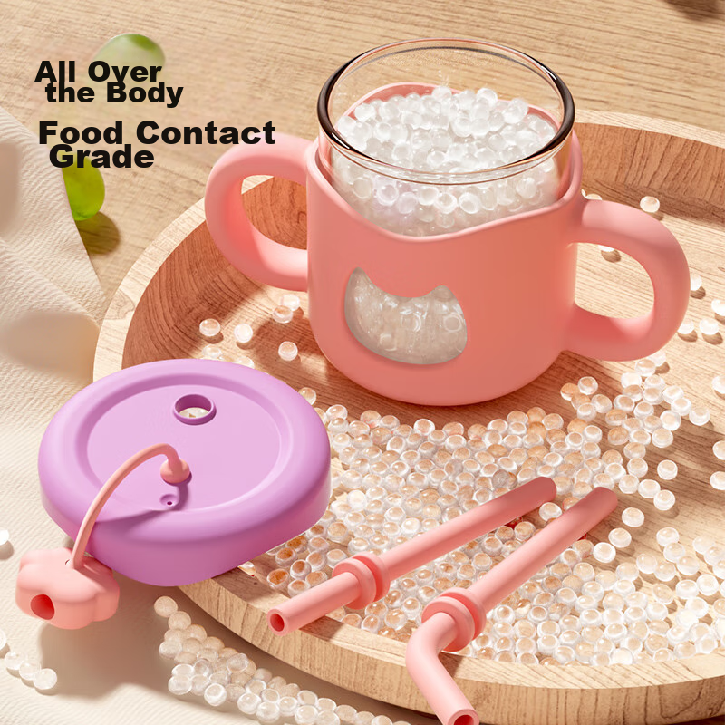 COOKSS Children's Milk Cup with Scale, Shatterproof Straw Cup for 1-3 Year Old B...