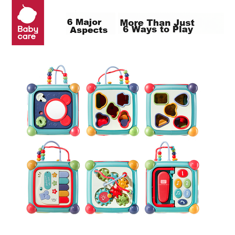 Babycare Six-Sided Box, Multifunctional Baby Toy, Shape Matching Cognitive Build...