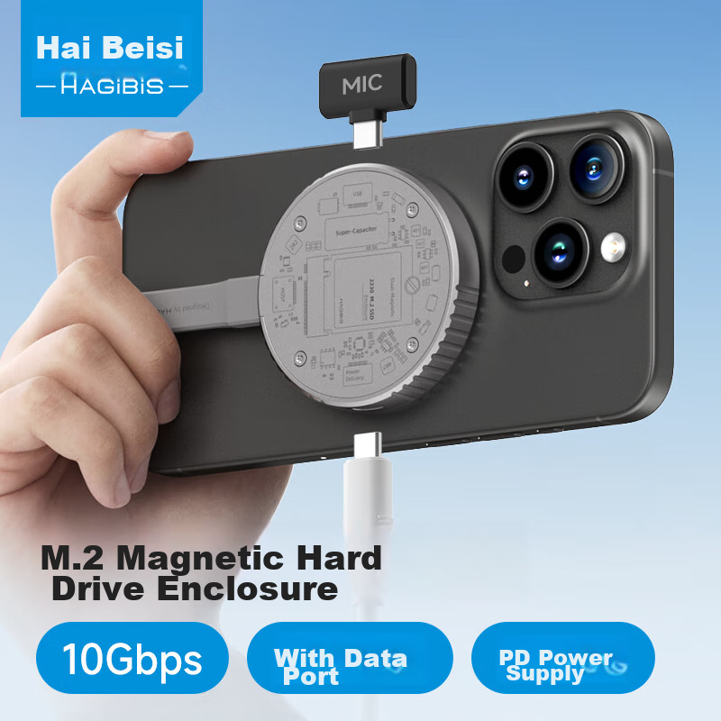 Hagibis Magnetic Hard Drive Enclosure 2230, Portable SSD M.2 NVMe External Hard...