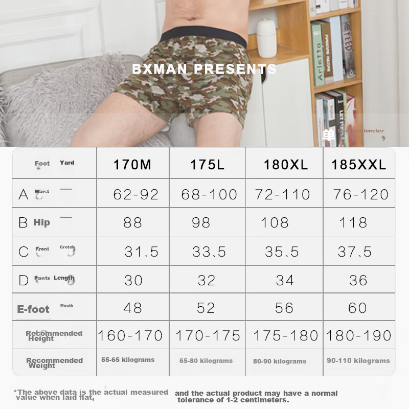 BXMAN Loose Men's Boxer Briefs, Cotton Knit Aro Pants, Elastic Boxer Shorts, 2-P...