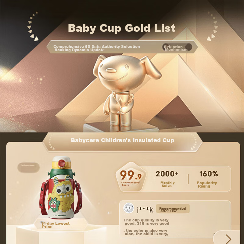 Babycare Children's Insulated Cup, Water Bottle, Straw Cup, Toddler Training Cup...