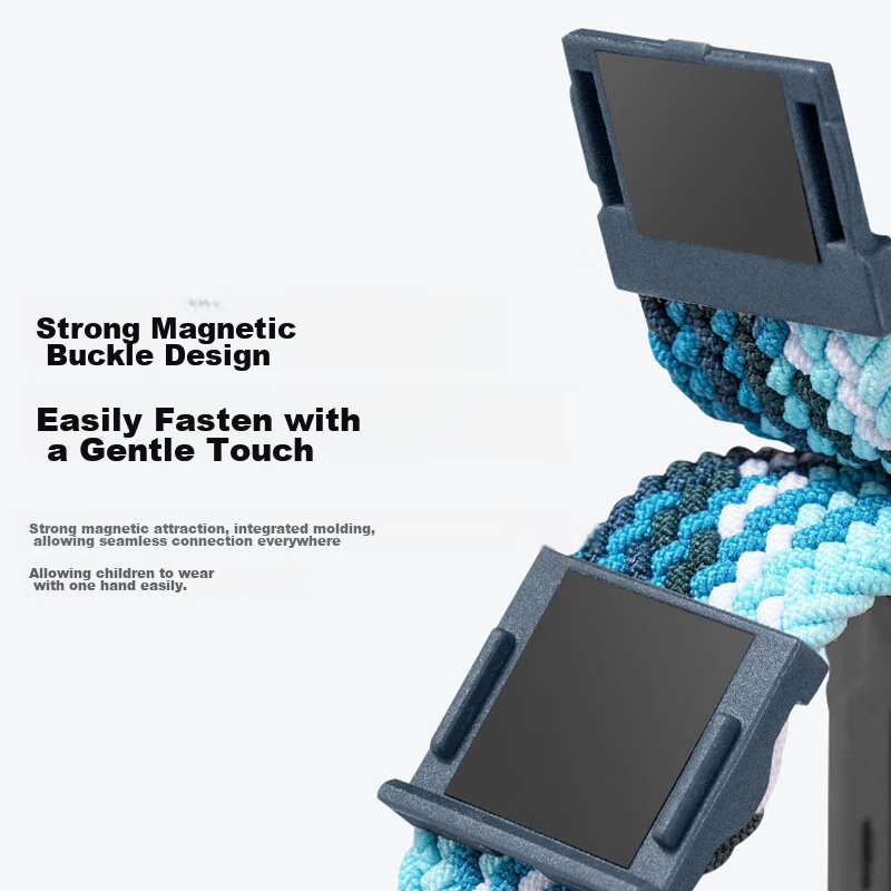 CangHua Compatible Magnetic Snap Braided Watch Strap for Xiaotiancai Children's...