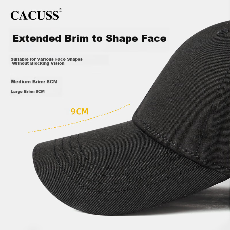 CACUSS Baseball Cap Men Four Seasons Large Head Circumference Hard Top Duck Tong...