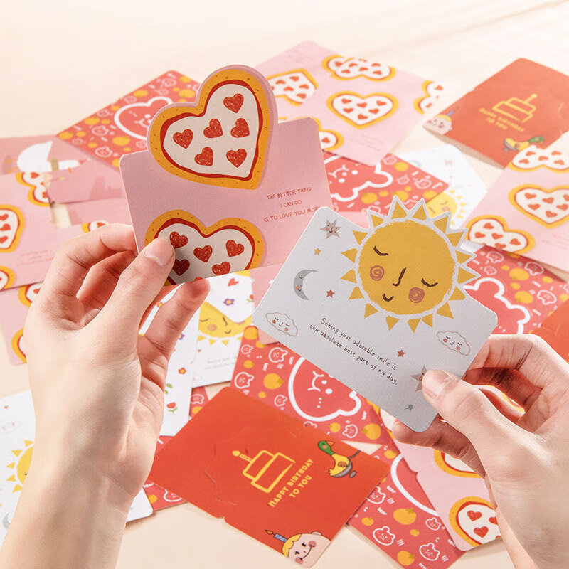 Shilode Ins-Style Creative Christmas Mini Cards, Foldable, for Elementary School...