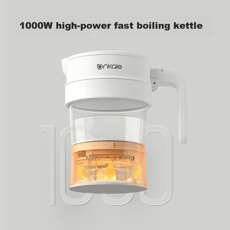 Ankale Electric Kettle 700ml, Foldable Portable Kettle, 316 Stainless Steel, Bab...