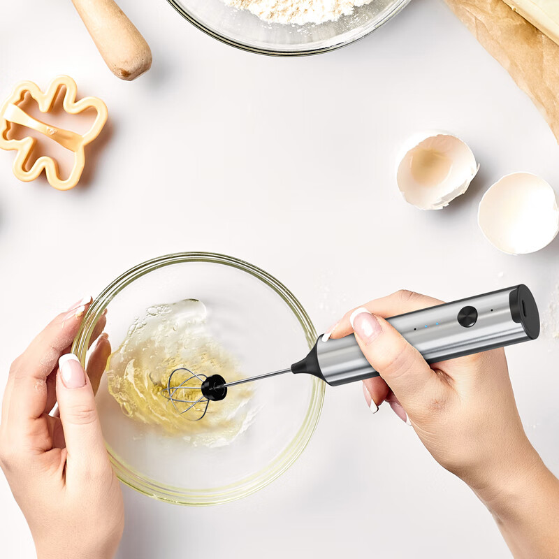 CLITON Electric Milk Frother, Coffee Foam Maker, Stainless Steel Rechargeable Mi...