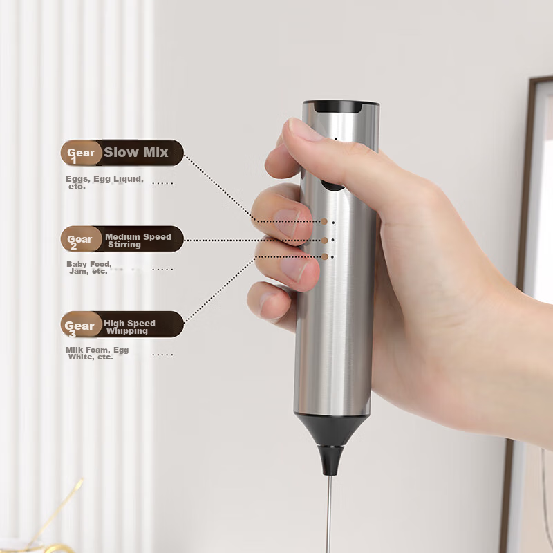CLITON Electric Milk Frother, Coffee Foam Maker, Stainless Steel Rechargeable Mi...