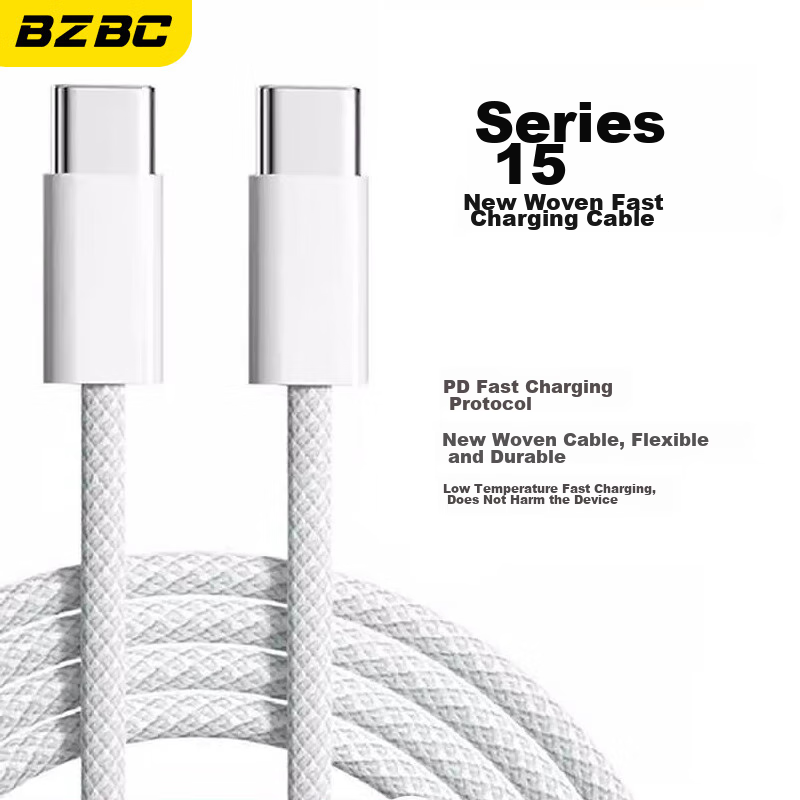 BZBC Dual-Head Type-C Fast Charging Data Cable, Apple 15 Specific, PD60W Fast Ch...