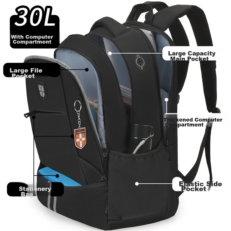 UNIVERSITY OF CAMBRIDGE Backpack for Middle School Boys, Lightweight Large Capac...