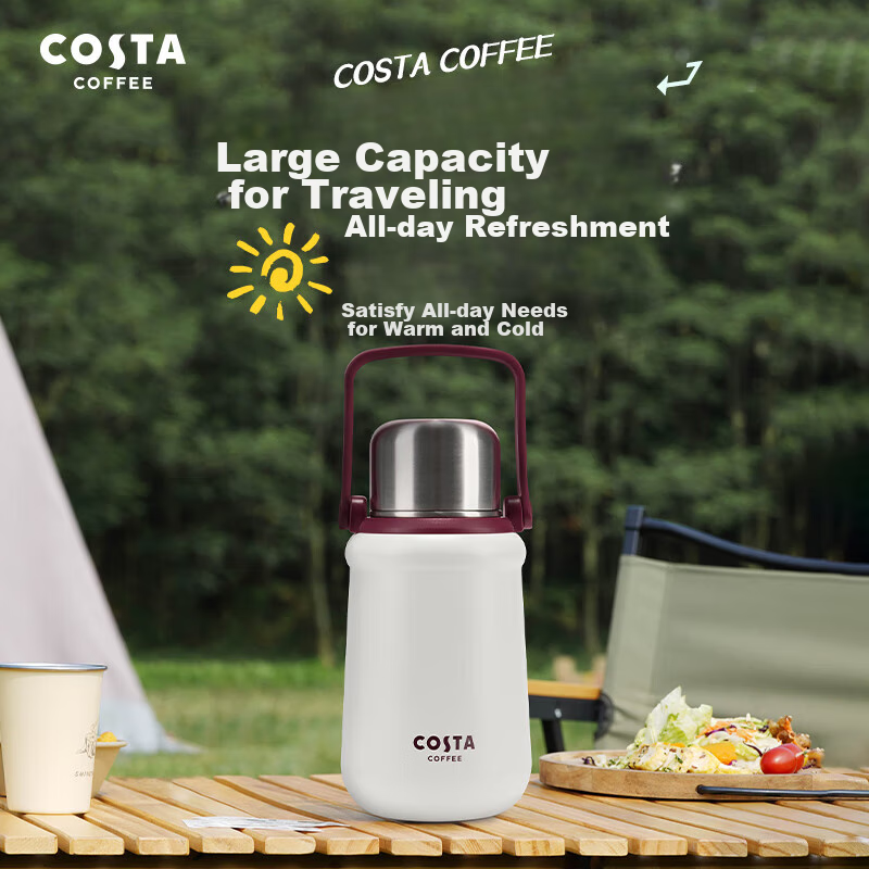 COSTA Wangxing Insulated Cup, Thermos, Large Capacity, Women's Straw Cup, Childr...