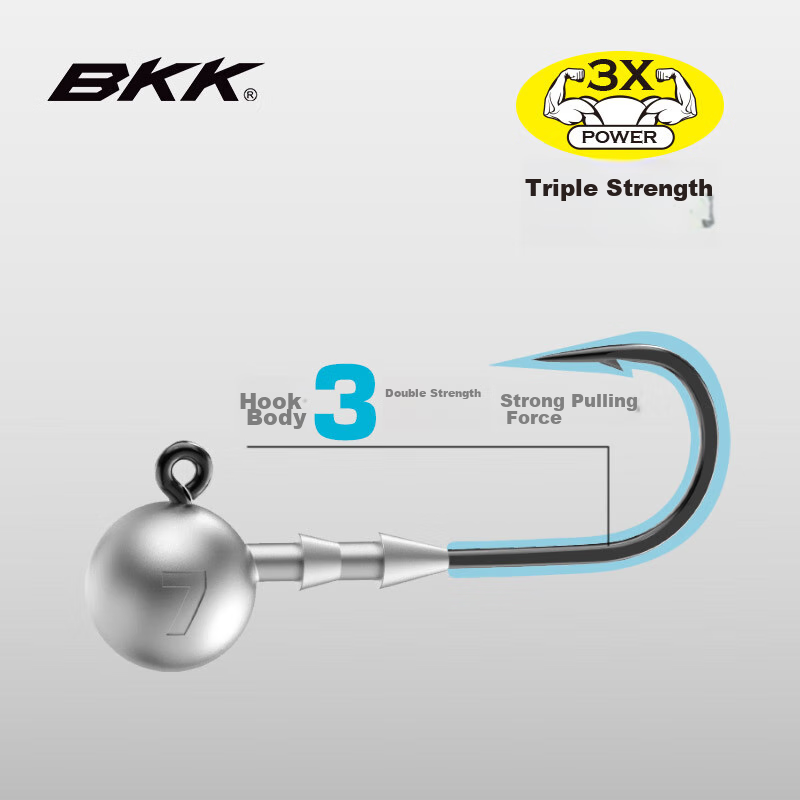 BKKBKK Triple Reinforced Lead Head Hook Lure Soft Bait Hook Curved Shank Hook An...
