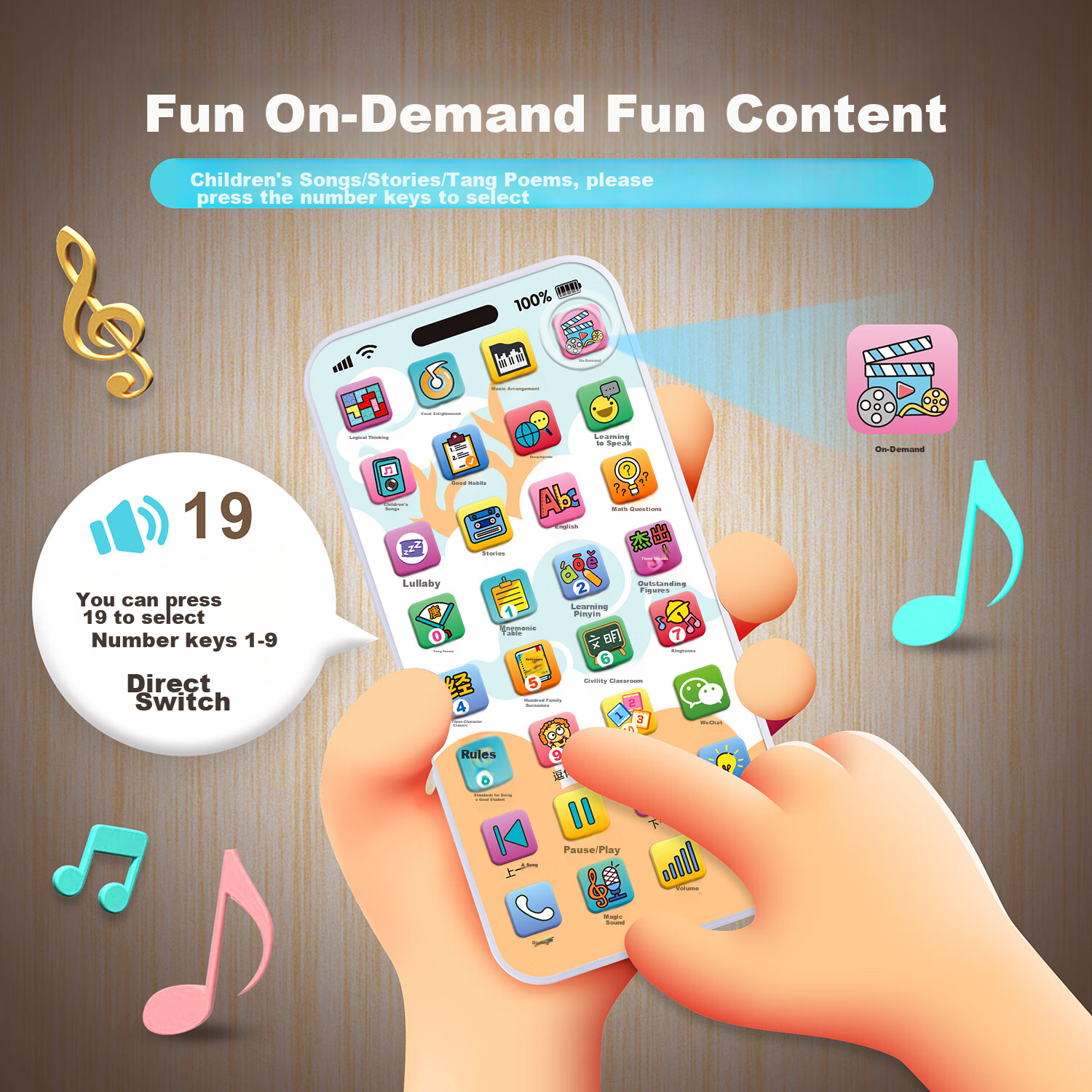 COOKSS Children's Mobile Phone Early Education Toy, Infant 1-3 Years Old Baby Si...