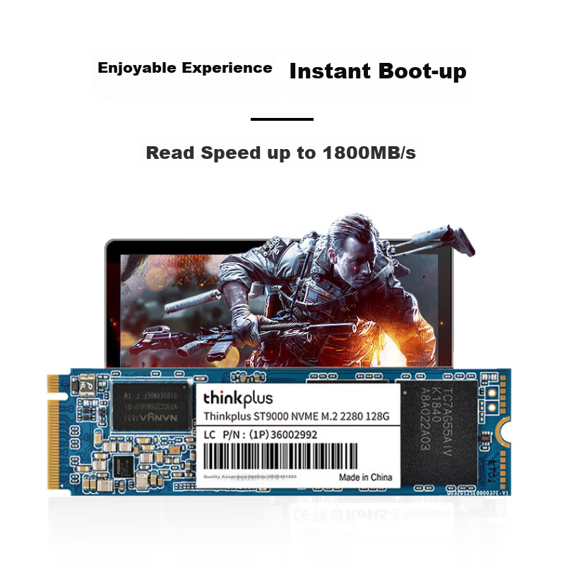 ThinkPlus Lenovo 128GB SSD M.2 2280 (NVME Protocol) ST9000 Series, Compatible wi...