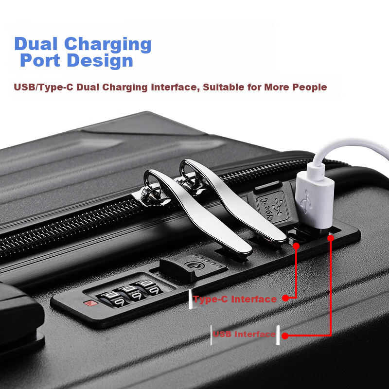 Fandia 26-Inch Phone Holder with Cup Stand, USB Charging Luggage, Trolley Case f...