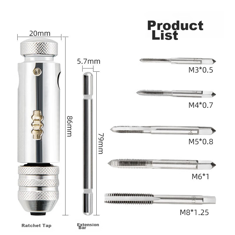 Eastern Industrial Tap And Die Set with Ratchet Wrench, Threading Tool Kit with...