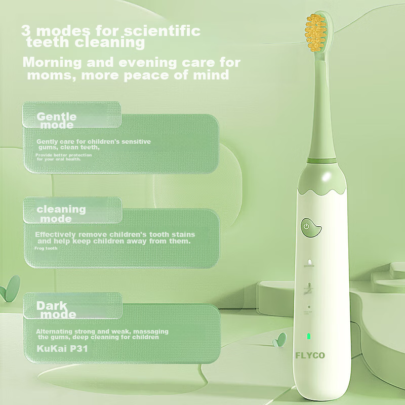 FLYCO Children's Electric Toothbrush with 3 Anti-Cavity Modes, Smart Timer, Soni...