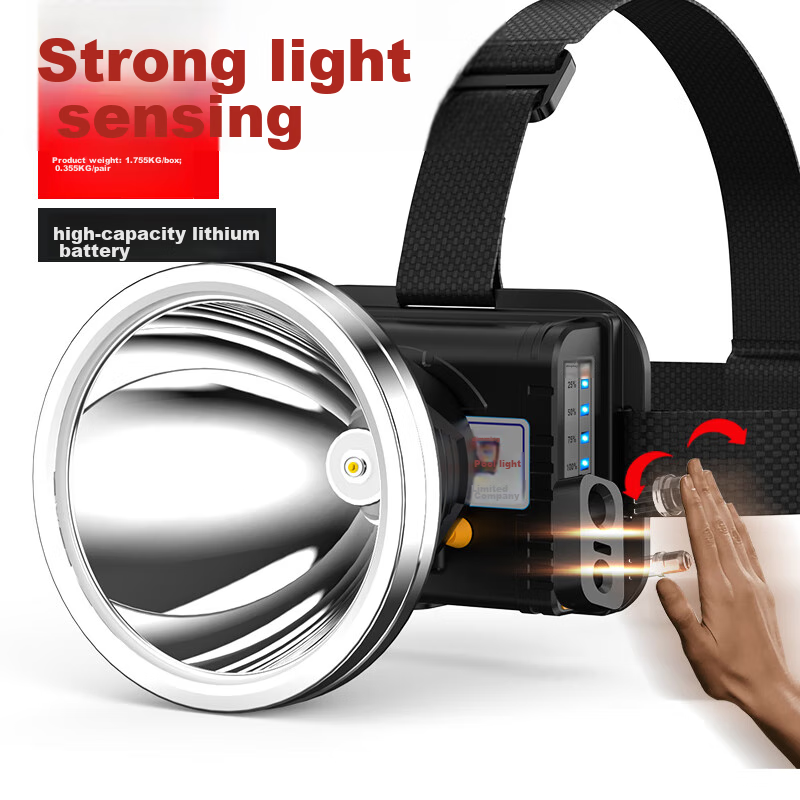 Guangming Dajiang Strong Light Sensor Headlamp, Head-Mounted Outdoor Lighting La...