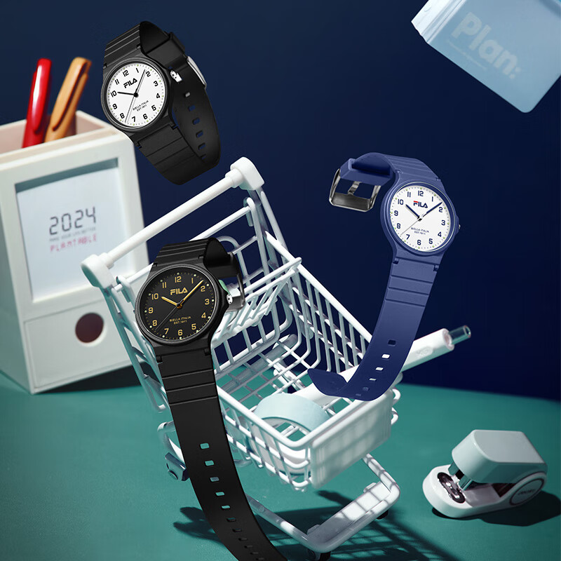 FILA (FILA) High School Entrance Examination Student Watch Silent Pointer Waterp...