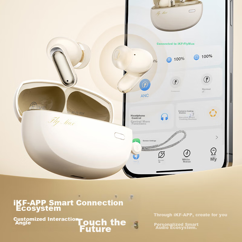 IKF Fly Max Active Noise Cancelling True Wireless Bluetooth Earbuds with 45dB Wi...