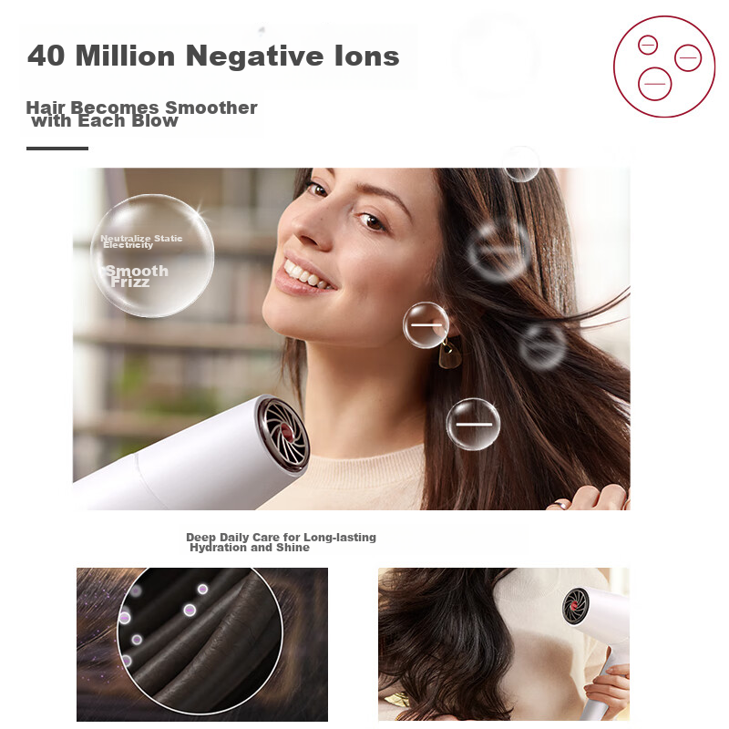 Philips Hair Dryer, Series 5 Puff Tube, Temperature-Sensing Protection, 40 Milli...