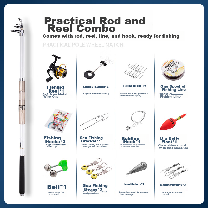 GW Guangwei Fishing Rod, Baoying Tuo 2.1 Meters, Ultra-Hard Sea Rod, Complete Se...