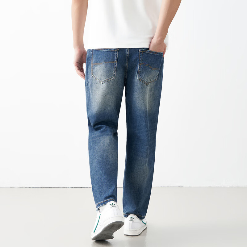 Gxg.jeans Men's Denim Jeans Spring New Blue Washed Straight Leg Pants Trend Blue...